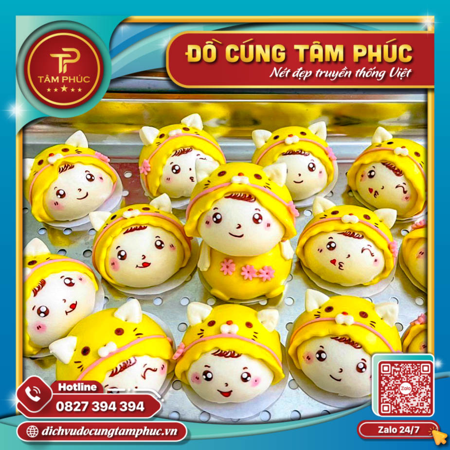 Bánh Bao Trong Mâm Cúng Mụ Cho Bé.